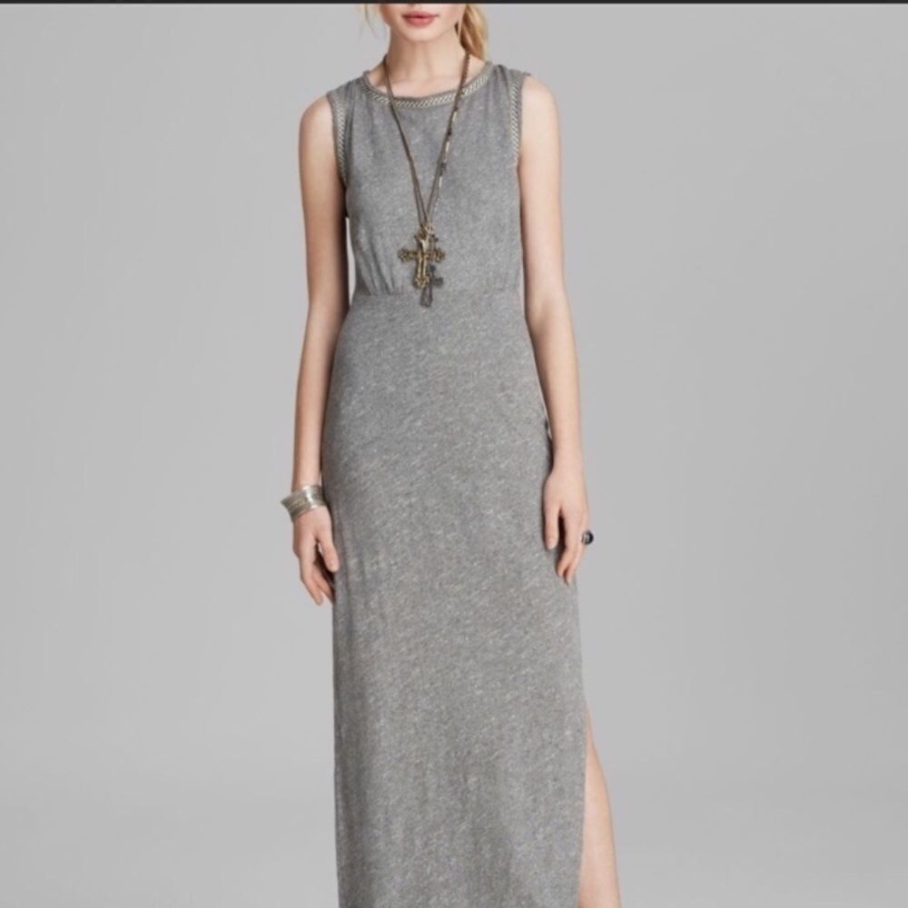 FREE PEOPLE Sleeveless Open Back Maxi Dress Grey XS - Picture 10 of 14